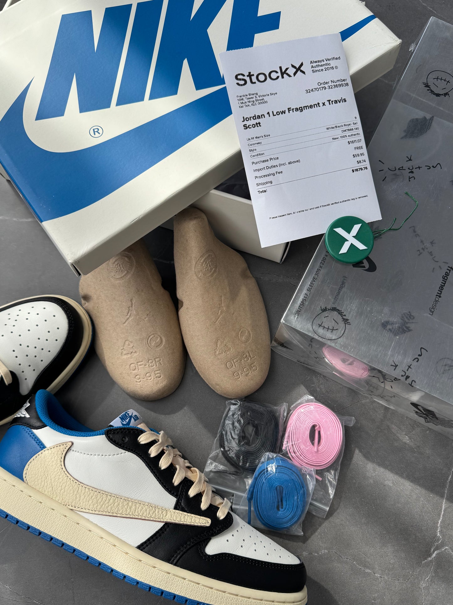 Air Jordan 1 Low Travis Scott Fragment Design US9